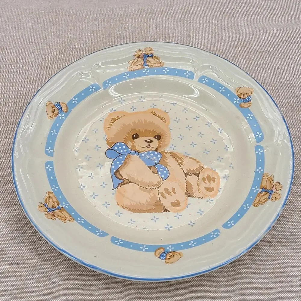 Vintage Tienshan Country Bear Stoneware Dinnerware Set – 3 piece Place Setting